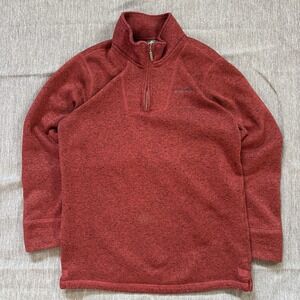 Vintage Burgundy Eddie Bauer Fleece Quarter Zip - M